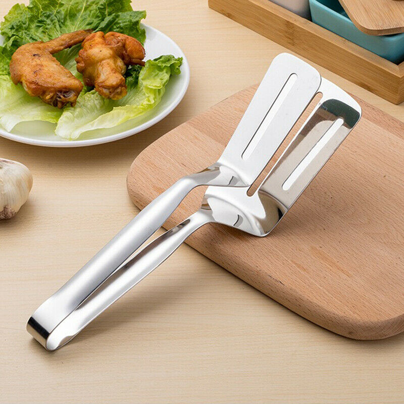 304 Stainless Steel Food Clamp Multi-purpose Cooking Clamp Practical  Household Food Thong with Handle for Baking Frying Steak